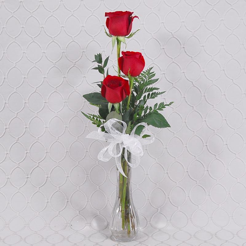 3 Roses in a Vase Roberts Floral and Gifts