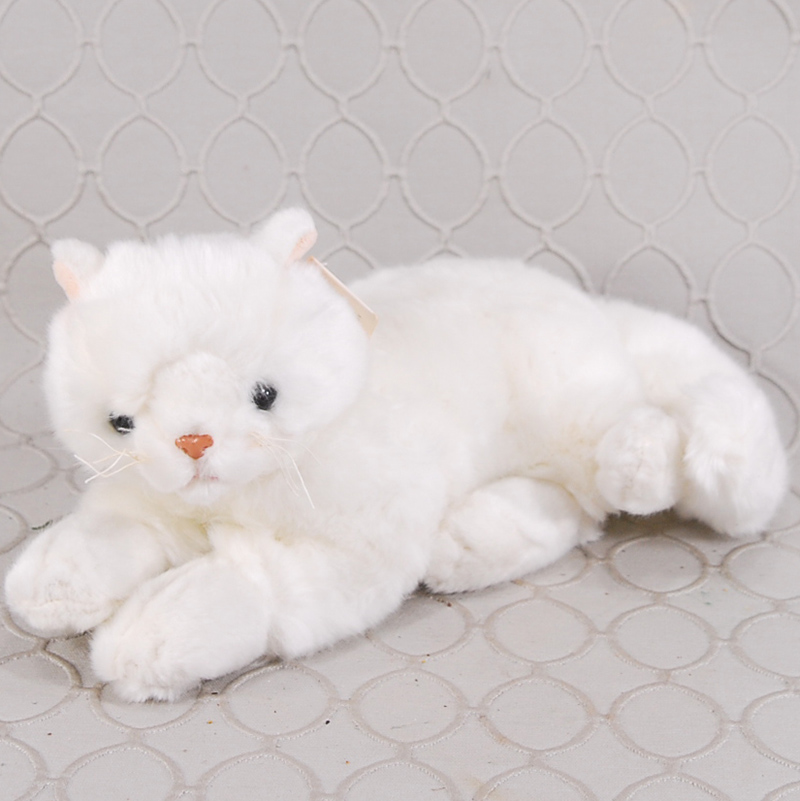 fluffy white cat stuffed animal