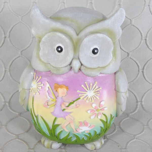 Owl Figurine Solar Light Up #1783