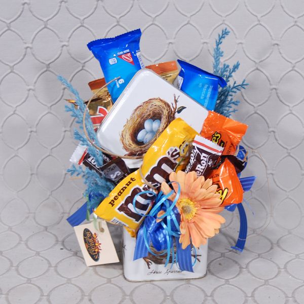 Candy & Silk Flower Arrangement #1763