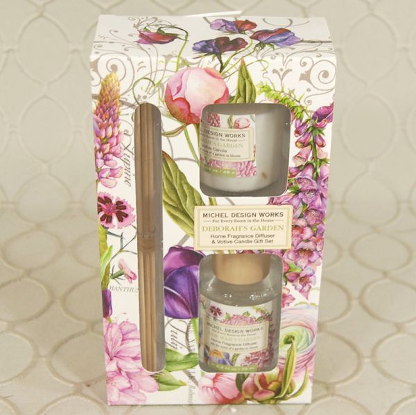Deborah's Garden,  Home fragrance diffuser and votive candle gift set 