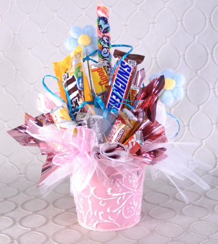 Candy Bouquet - in pink metal tin #1T1467