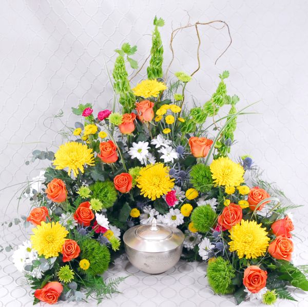 Bright colored urn spray #3033