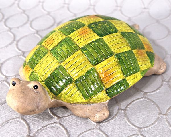 Clay Turtle with Decorated Shell - small