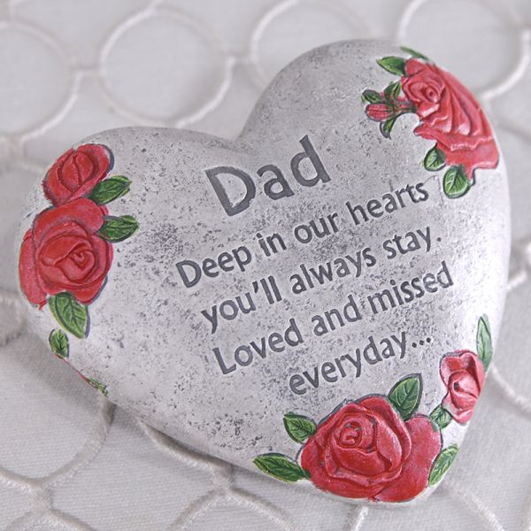 Memorial Stone Heart for Dad