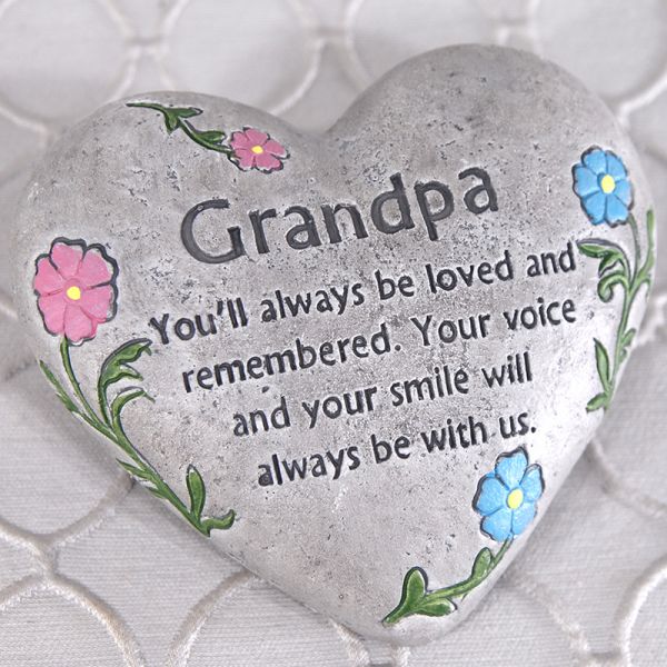 Memorial Stone Heart for Grandpa
