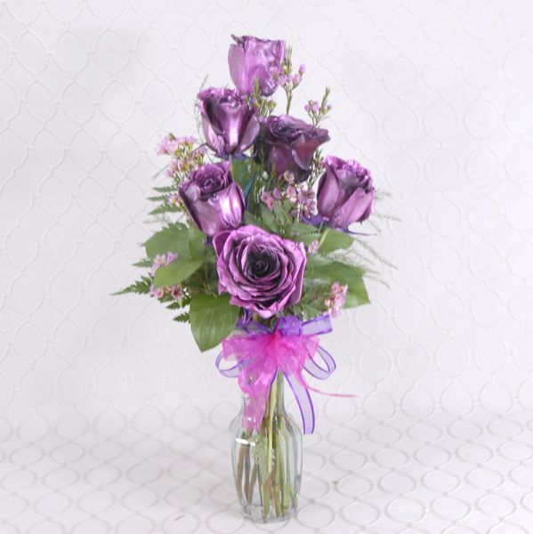 Purple Half Dozen Roses