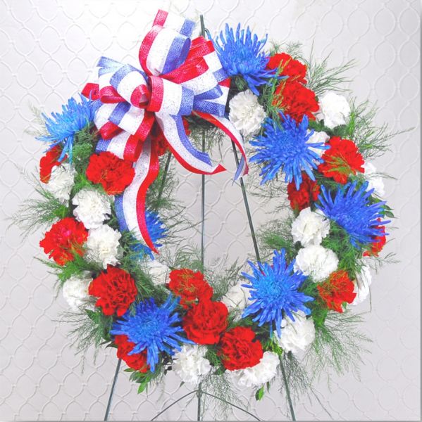 Red white & blue wreath