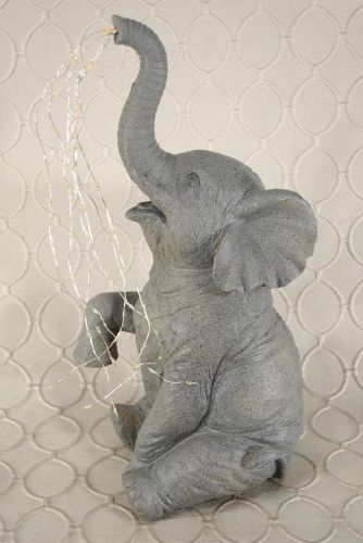 Solar Lighted Resin Elephant  #GI1760