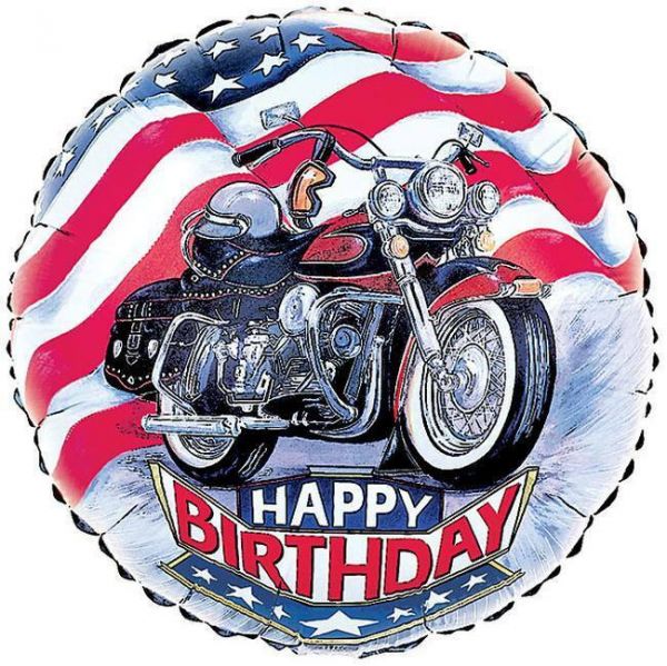 Happy Birthday Motorcyle Balloon  #BA184