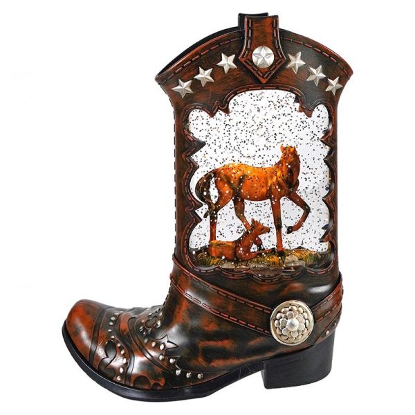 Cowboy Boot  LED Lighted Snow Globe #GI1813b