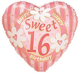Happy Sweet 16 Birthday Balloon  #BA192
