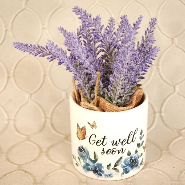Get Well Soon Cup with Silk Lavender  #GI1755