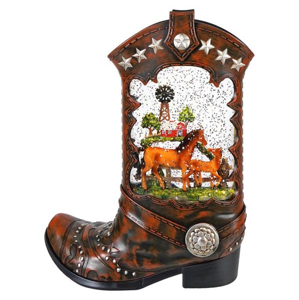 Cowboy Boot  LED Lighted Snow Globe #GI1813a 