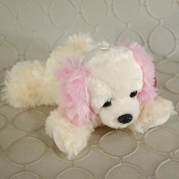 Small Plush White/Pink Puppy #PA249