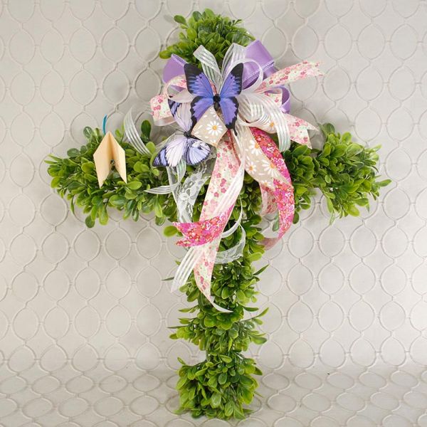 Silk Flower Cross #1332
