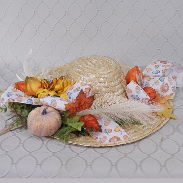 Sun Hat With Fall Decorations  #1801