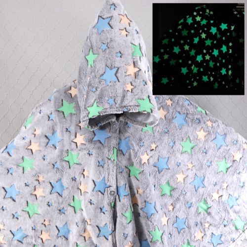 Star, Hooded  Poncho  (glow in the dark) 
