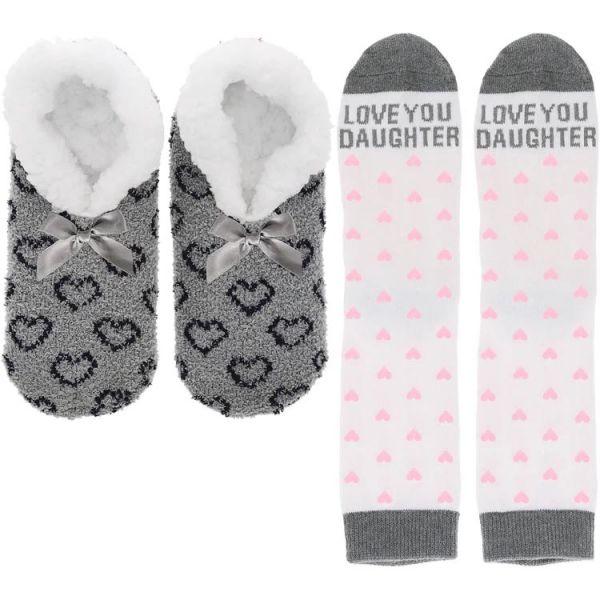 Love You Daughter Slipper & Sock Set